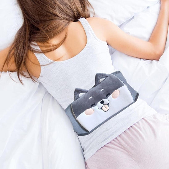 bouillotte peluche grise