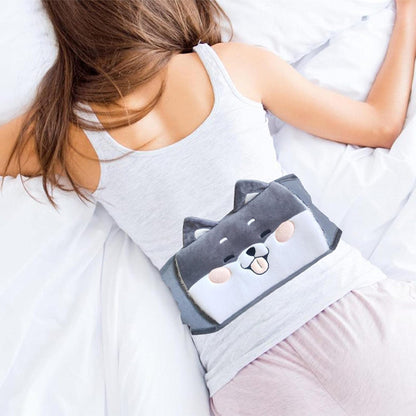 bouillotte peluche grise