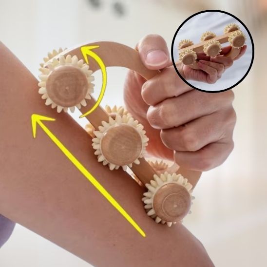 rouleau bois detente masseur dos cou jambe mais circulation sanguine