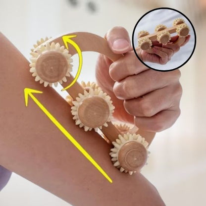 rouleau bois detente masseur dos cou jambe mais circulation sanguine