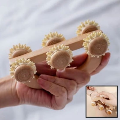 rouleau bois detente masseur dos cou jambe mais