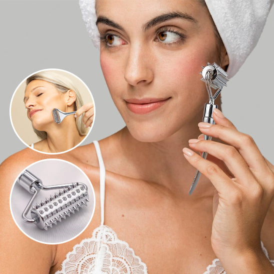 rouleau massage acier inoxydable visage cou age