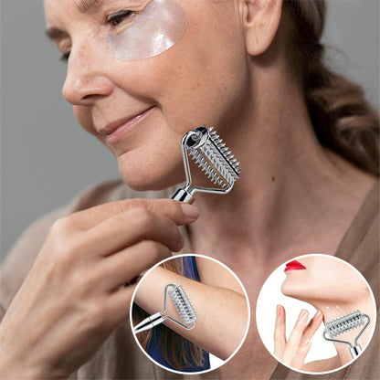 rouleau massage acier inoxydable visage cou rides