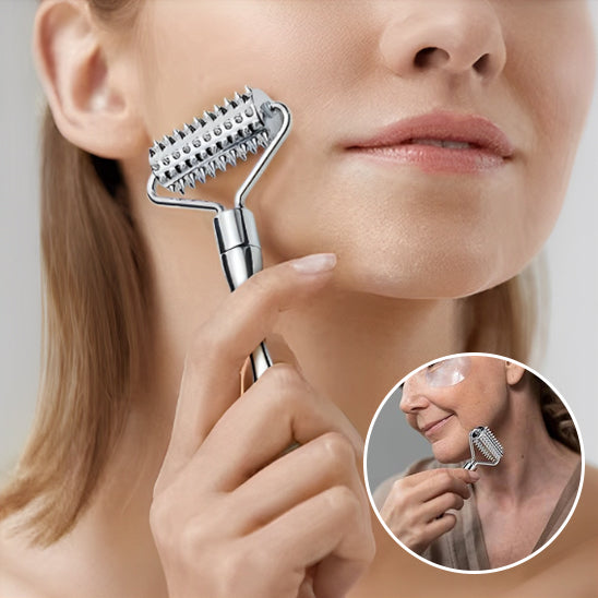 rouleau massage acier inoxydable visage cou soin