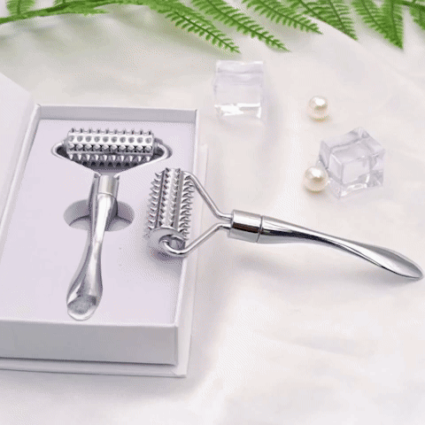 rouleau massage acier inoxydable visage cou