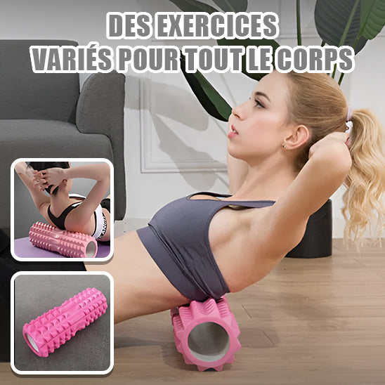 rouleau massage dos jambes yoga fitness petrissage